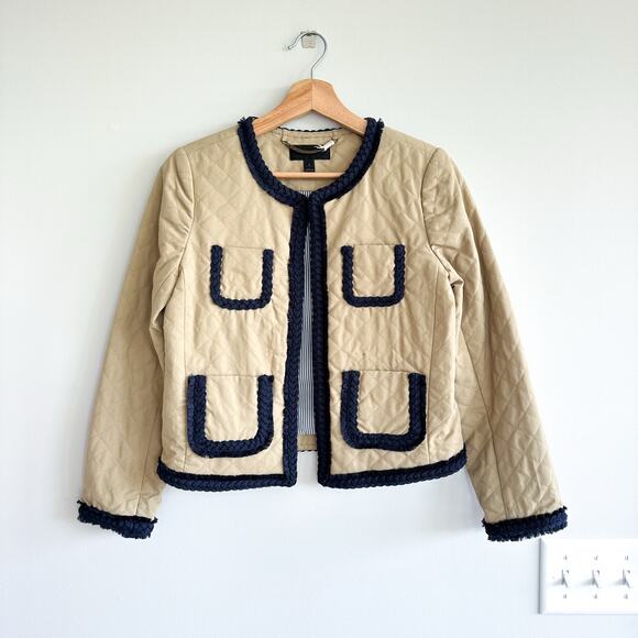 J. Crew Quilted Safari Jacket Khaki 2 - Picture 1 of 9